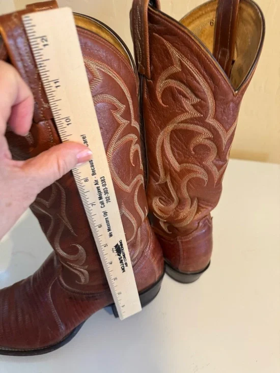 Tony Lama Lizard Cowboy Boots Men’s Western Leather USA Made Size 9.5D - Picture 12 of 13